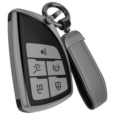 for Chevy GMC Key Fob Cover Accessories- Matte 5 Buttons Matte Gray-5 Buttons