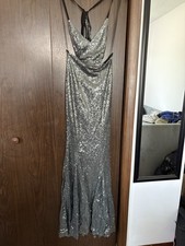 Silver Prom/ Winter Ball/ Formal Occasion Mermaid Style Fit Dress
