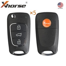 5x Xhorse XKHY02EN Wire Remote Key for Hyundai Flip 3 Buttons w/the VVDI Tools