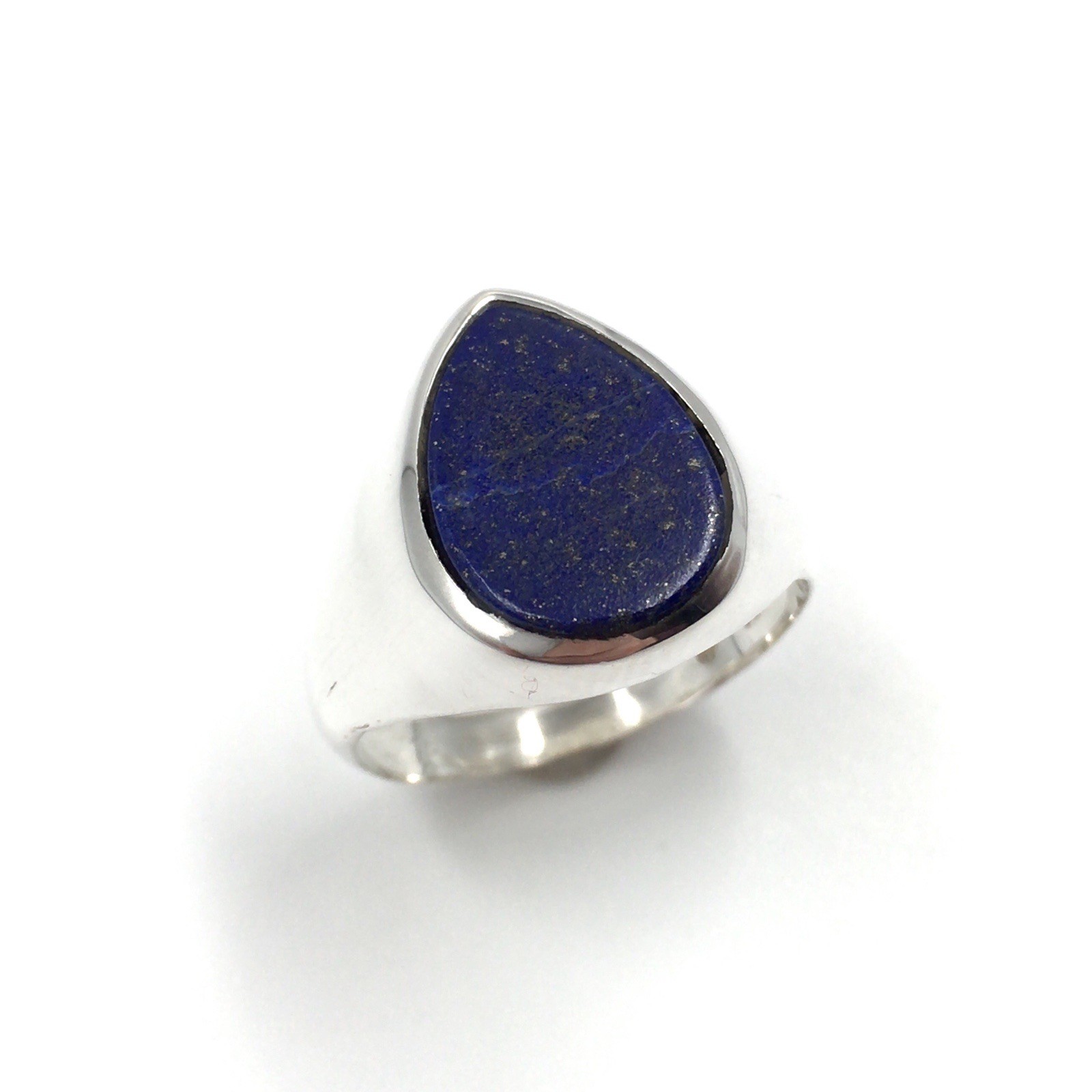 Solid 925 Silver Ring Lapis Lazuli Drop Band Ring… - image 8