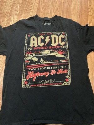 2012:AC/DC ''SPEED SHOP HIGHWAY TO HELL'' TSHIRT by Liquid Blue Sz L Black