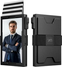 Slim Card Holder Wallet for Men, RFID Blocking Minimalist with Black 