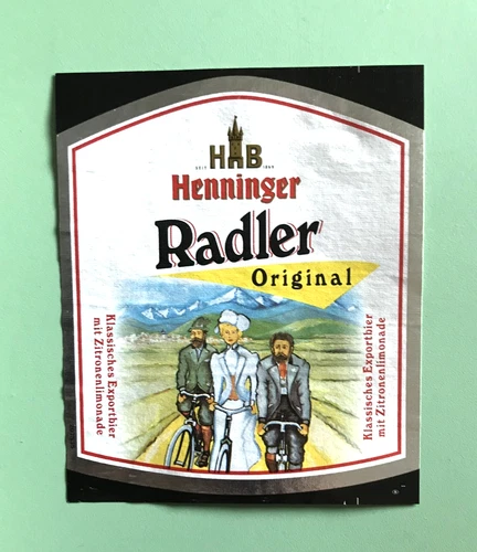 Old beer label, Henninger-Bräu, Radler, Frankfurt/Hesse #1406#