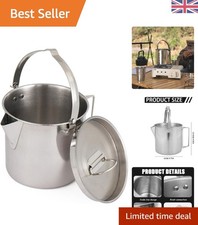 Durable Ultralight 1.2L Camping Pot with Hanging Cup and Collapsible Design