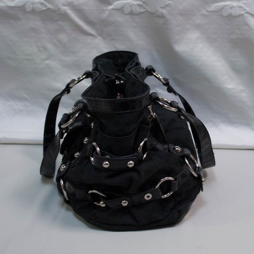 Authentic Vintage GUESS black cloth monogram shoulder bag Y2K - Picture 5 of 16