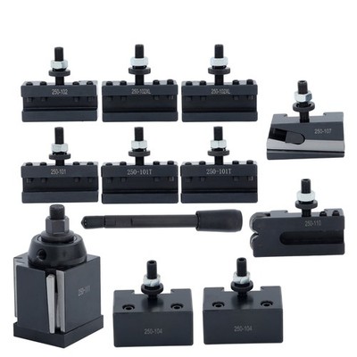 AXA 250-111 Wedge Type Tool Post Tool Holder Set 11 Pack Lathe 6 - 12''