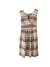Joules Sylvia Size 10 Ivory Blue Pink Stripped Cotton Vintage Dress Immaculate 