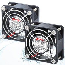 Cooling Fan 2 Pcs 60mm x 25mm 24V DC IP67 Dual Ball 2 Pin for Small PC Cases