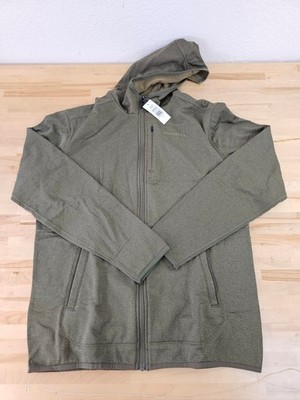 S / SMALL - GREEN - Merrell Men's Full Zip Hoodie Fleece Light Wicking Jacket
