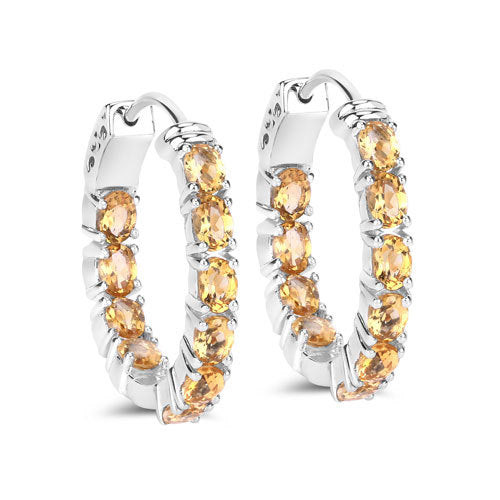 3.20 Carat Citrine Sterling Silver Earrings for Women