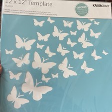 Stencil 12x12 Template FLUTTER Butterflies Kaisercraft Scrapbooking NEW