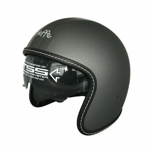 CASCO JET VINTAGE DIEFFE VISIERA A SCOMPARSA GRIGIO TITANIO OPACO VESPA  SCOOTER | eBay
