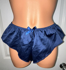 FANTASY LINGERIE  VTG 90s  LIQUID SATIN PANTIES  FLUTTER LEG - M/L CUTTER