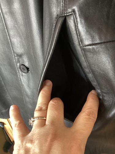 Adler Collection Authentic Men's XL Black Lamb Skin Leather Coat w/Lining - Picture 6 of 20