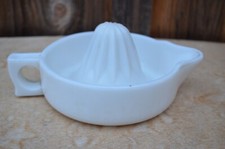 Vintage Sunquist White Milk Glass Orange Squeezer Juicer Reamer USA Made