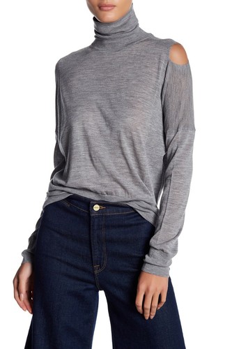 NWT $265 Vince Split-Shoulder Turtleneck Wool Lightweight Sweater - Picture 5 of 12