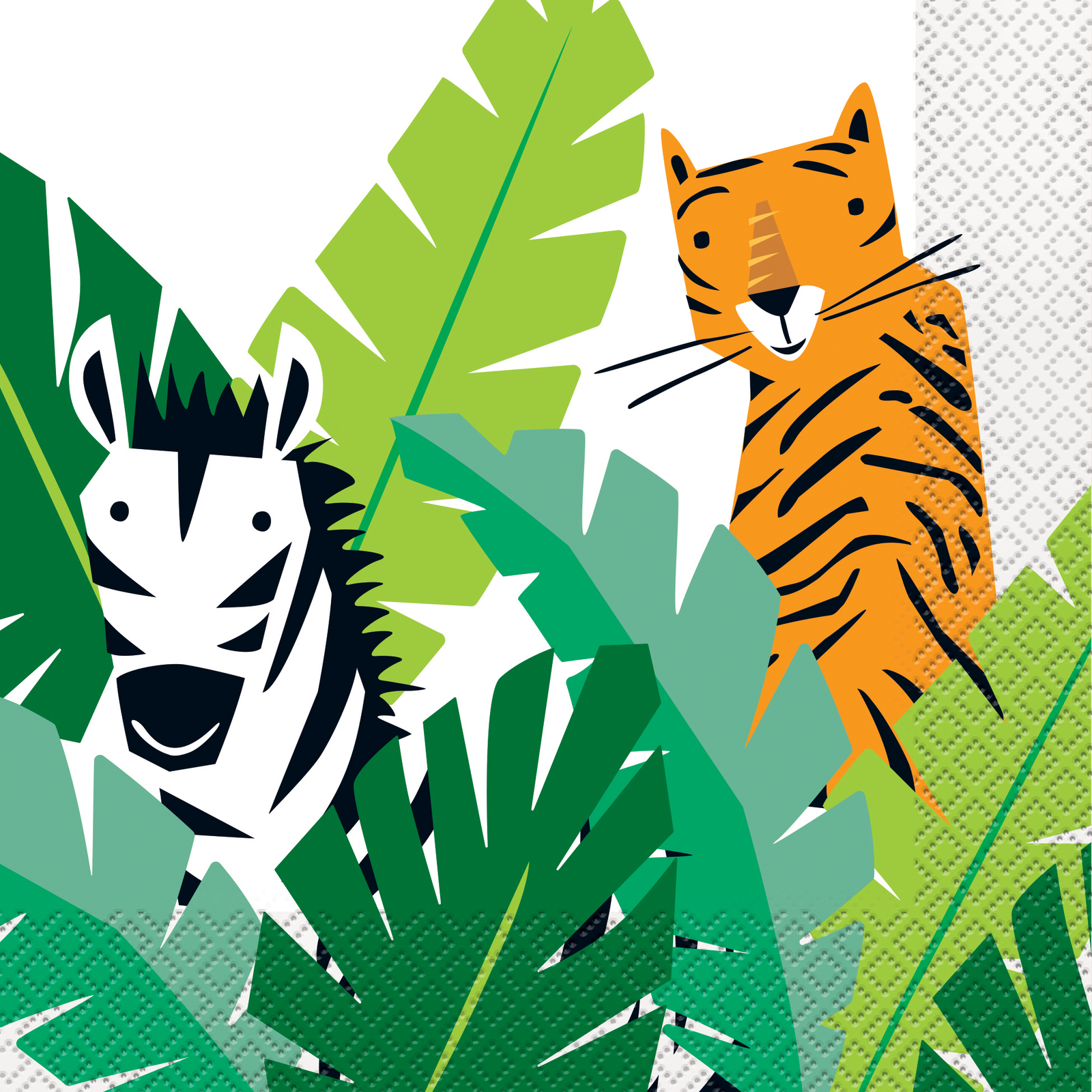 Jungle Animals Party Paper Napkins Kids Birthday Tableware 33cm Pack of 16