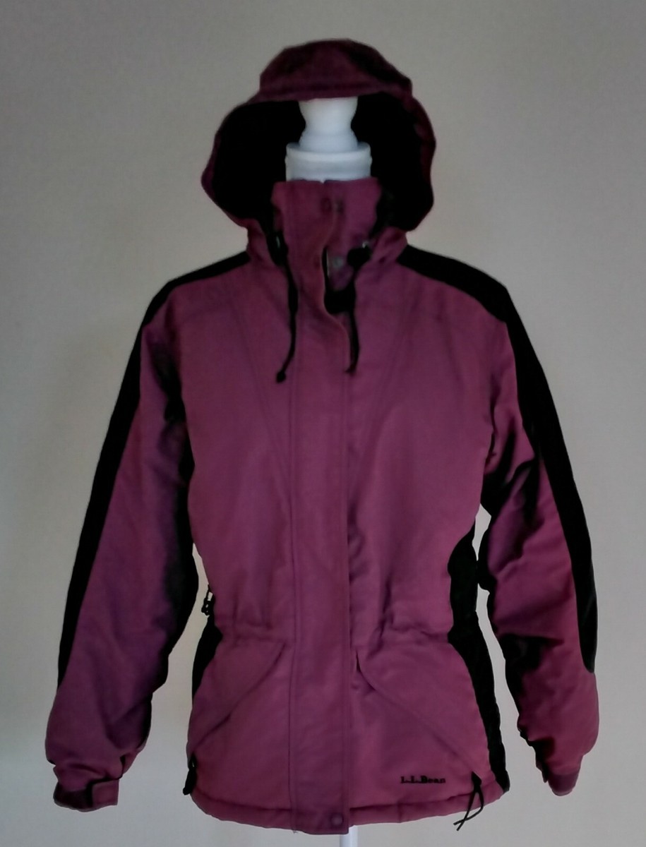 L.L Bean Hooded Parka Jacket Women's Small Purple/Black