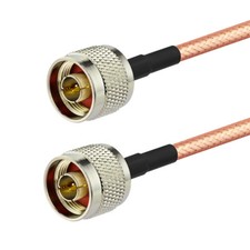 2-pcs N Type Male to N Type Male RG142 Coaxial Pigtail Cable 50cm