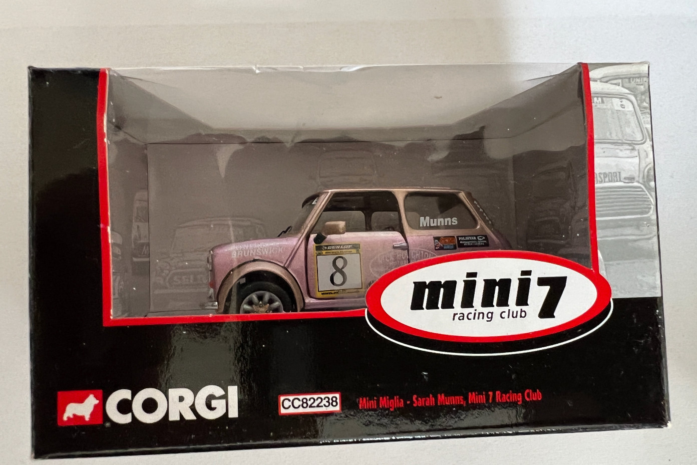 Corgi CC82238; BL/Rover Mini; Mini Miglia; Sarah Munns; RN8; Excellent Boxed L2