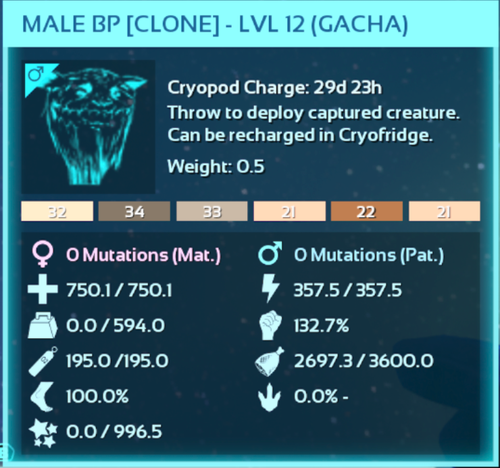 Black Pearl Gacha Mating Pair - Clone - Ark Survival Ascended Crossplay PVE - Picture 4 of 4