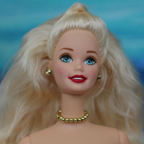 Platinum Blonde Nude Barbie Wavy Halfup Hair Doll TnT AQUA Blue Eyes DBox4 OOAK - Picture 9 of 11