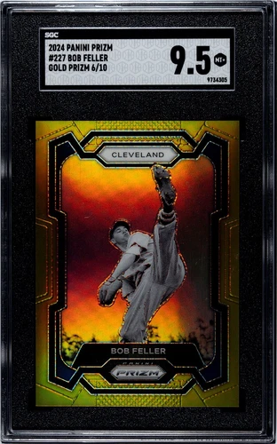 2024 Panini Prism Bob Feller GOLD PRISM 6/10 SGC 9.5 GOOD LOOKING CARD!!