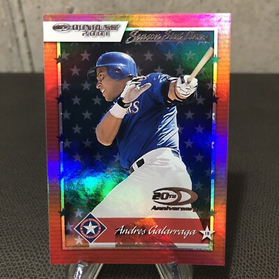 Andres Galarraga  /100 Red Holofoil 2001 Donruss Season Stat Line#58 Rangers