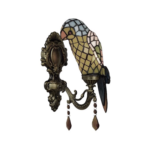 Mission Tiffany Light Parrot Shade Wall Light Stained Glass Art Deco Wall Sconce - Picture 9 of 9
