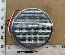 Dialight 24V Round White Backup Light Assy, PN: 46123CB