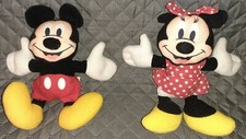 2x Vintage Applause Mickey Mouse Minnie Stuffed Plush Animal Toy Play Dolls
