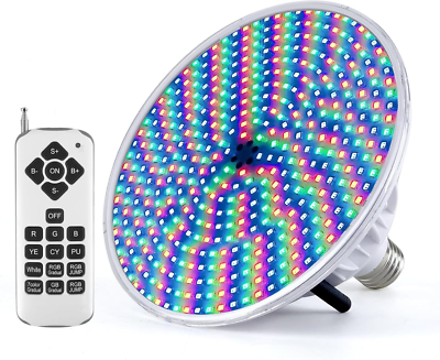 #ad 2024 Upgraded 50W Color LED Pool Light Bulb 120V RGB Color Changing Pool Lights