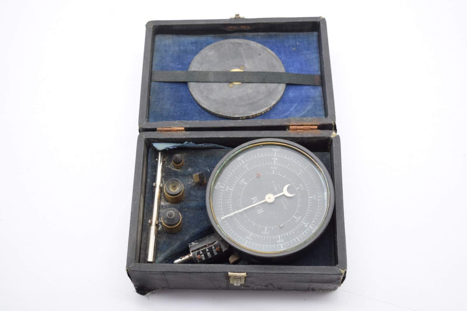 Vintage Jones Tachometer + Case & Tips Model Type B Class A 18T22 Navy