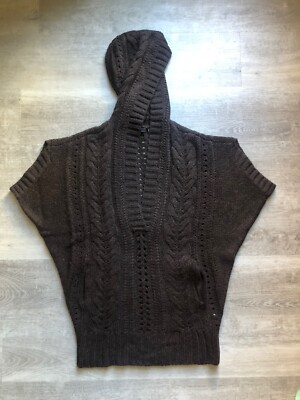 Vince Chunky Fisherman Knit Hoodie Sweater size S Alpaca Wool