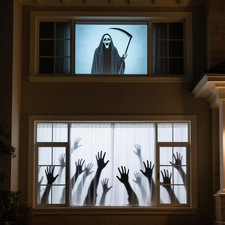 120In Halloween Holographic Window Rear Projector Screen  Halloween and Christm