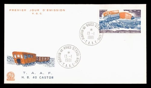 DR WHO 1981 FRENCH ANTARCTIC FSAT FDC HB 40 CASTOR CACHET 2.40 w29437
