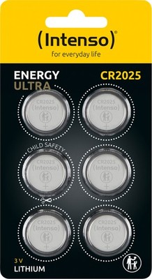 Intenso Batterie Lithium, Knopfzelle, CR2025, 3 Volt   Energy Ultra (6er Pack)