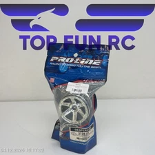 PRO LINE 2728-01 DESPERADO 2.8" TRAXXAS STYLE BEAR CHROME FRONT WHEELS FOR JATO 