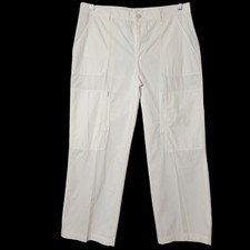 VTG Lauren Ralph Lauren Womens White Cargo Utility Cotton Cropped Pants 12