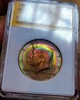 1969-D  Kennedy Half Dollar 40% Silver SGS/ INSANE RAINBOW. 705