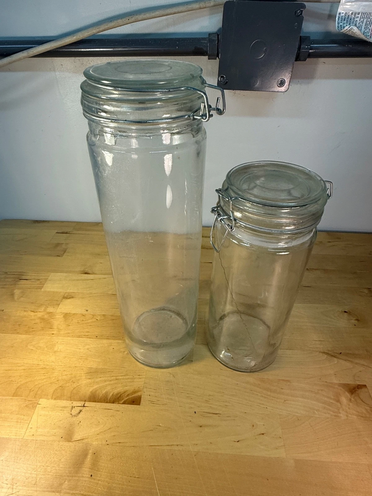 Large Glass Jar Container with Wire Latch Closure