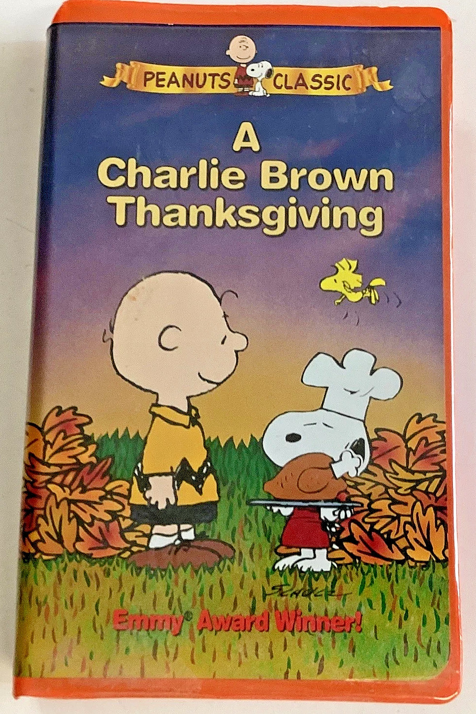 A Charlie Brown Thanksgiving VHS Peanuts Classic Orange Clamshell