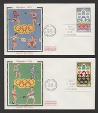 Canada 1973 Montreal Olympics set of 2 FDC - Colorano cachet