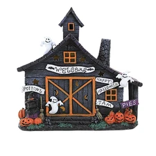 Transpac Haunted House With Pumpkins Halloween Village