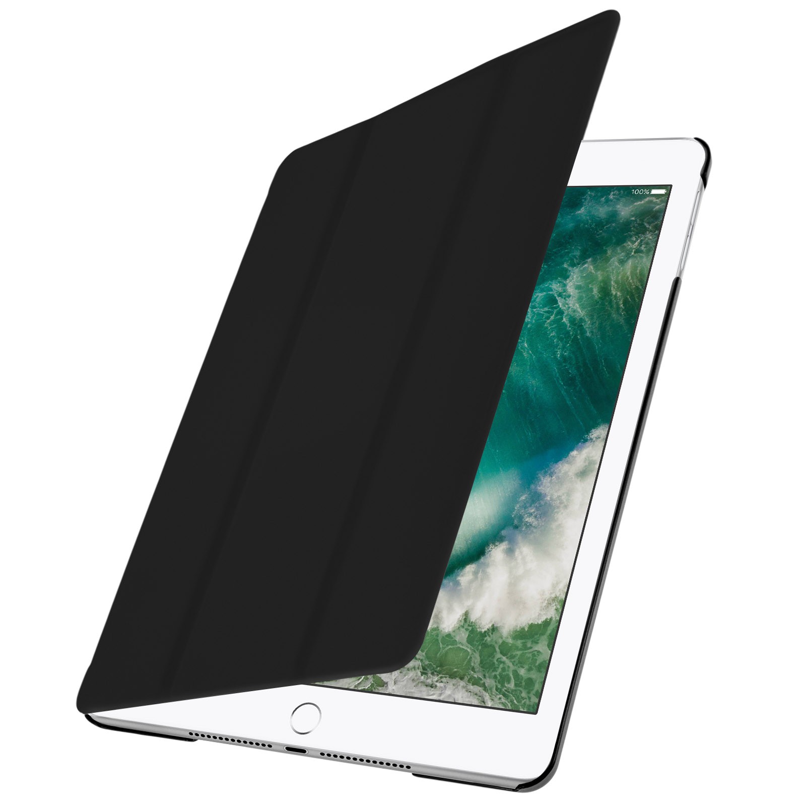 Coque iPad 9.7 2017 Slim Cover rigide housse protection triple flip stand gris