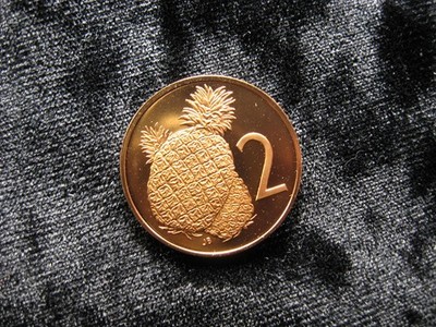 old world Proof coin COOK ISLANDS 2 cents 1972 KM2 Pineapple (50)