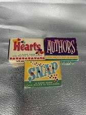 Whitman Mini Card Game Lot Hearts Snap Authors Original Boxes Vintage