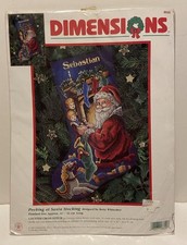Dimensions Christmas Stocking Kit Cross Stitch Peeking at Santa 8620 1999
