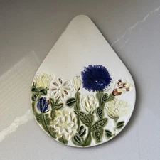 Vintage Bennington Pottery Vermont Teardop Shaped Wall Hanging Trivet Platter