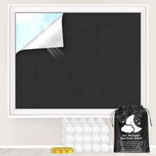 Blackout Curtains, 79" x 57" - Portable Window Curtain 57"W x 79"H, Black